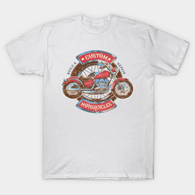Custom Motorcycles - Build and Repair Vintage T-Shirt by Mandra